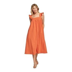 NWT Lost + Wander Marmalade Cotton Midi Dress Size Large With Pockets
